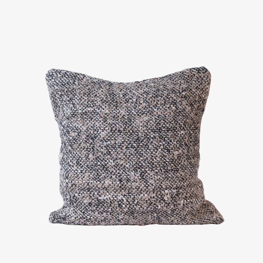 Wabi Cushion - 100% Recycled Linen, Midnight/Ivory/Natural | Luxury home decor and furniture by Home Decor & Co