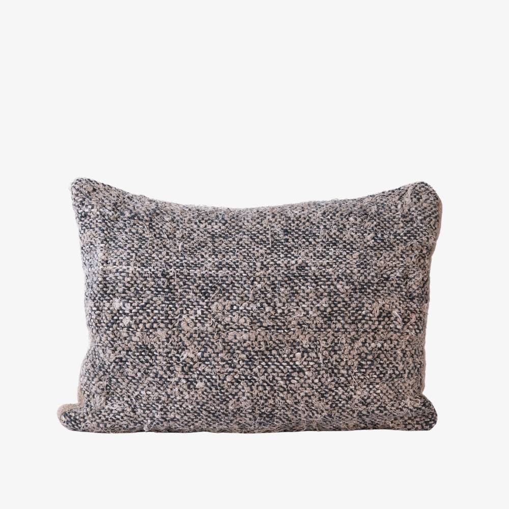 Wabi Cushion - 100% Recycled Linen, Midnight/Ivory/Natural | Luxury home decor and furniture by Home Decor & Co