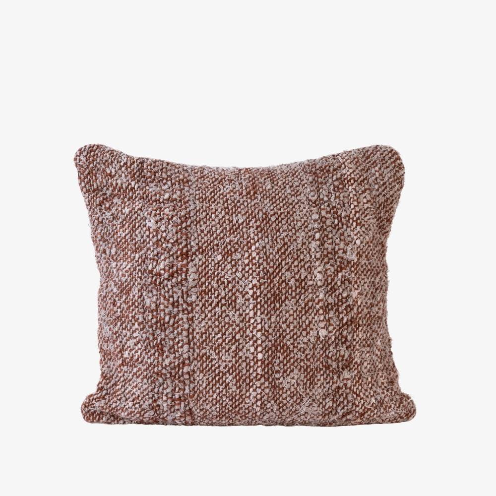 Wabi Cushion - 100% Recycled Linen, Rust/Ivory/Natural | Luxury home decor and furniture by Home Decor & Co