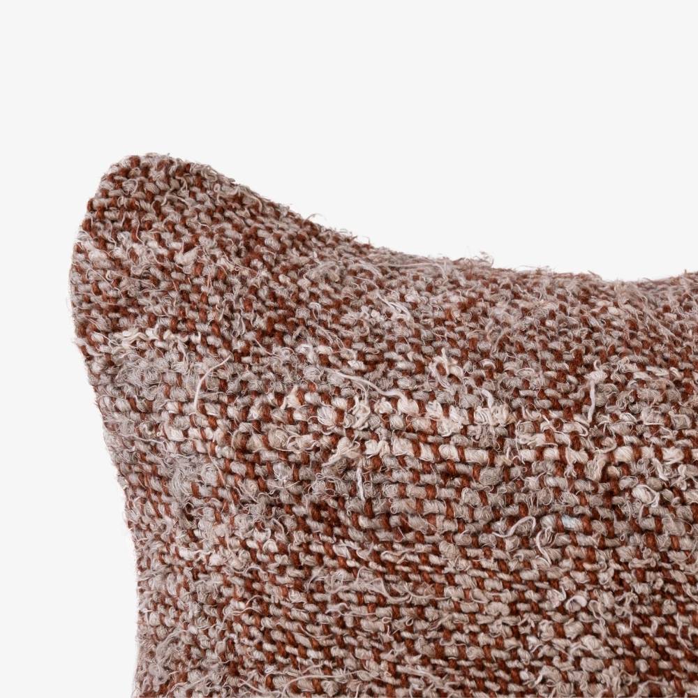 Wabi Cushion - 100% Recycled Linen, Rust/Ivory/Natural | Luxury home decor and furniture by Home Decor & Co