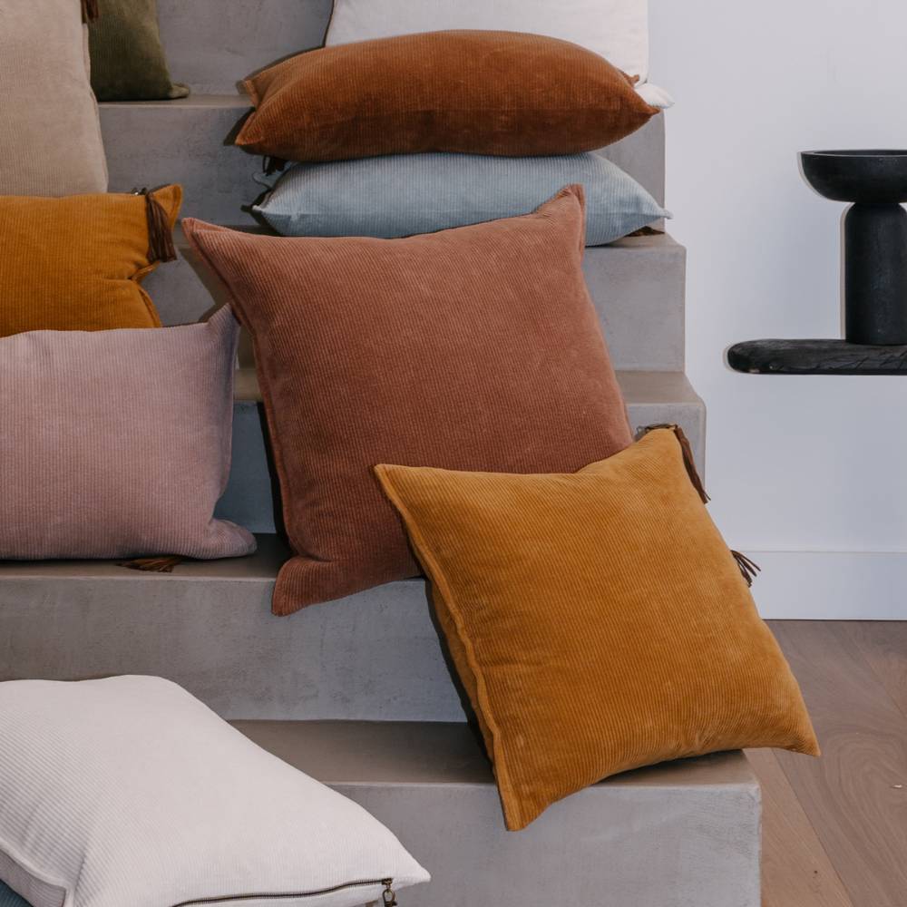 Hudson Corduroy Cushion - Mustard | Luxury home decor and furniture by Home Decor & Co
