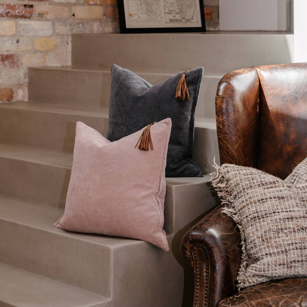 Hudson Corduroy Cushion - Musk | Luxury home decor and furniture by Home Decor & Co
