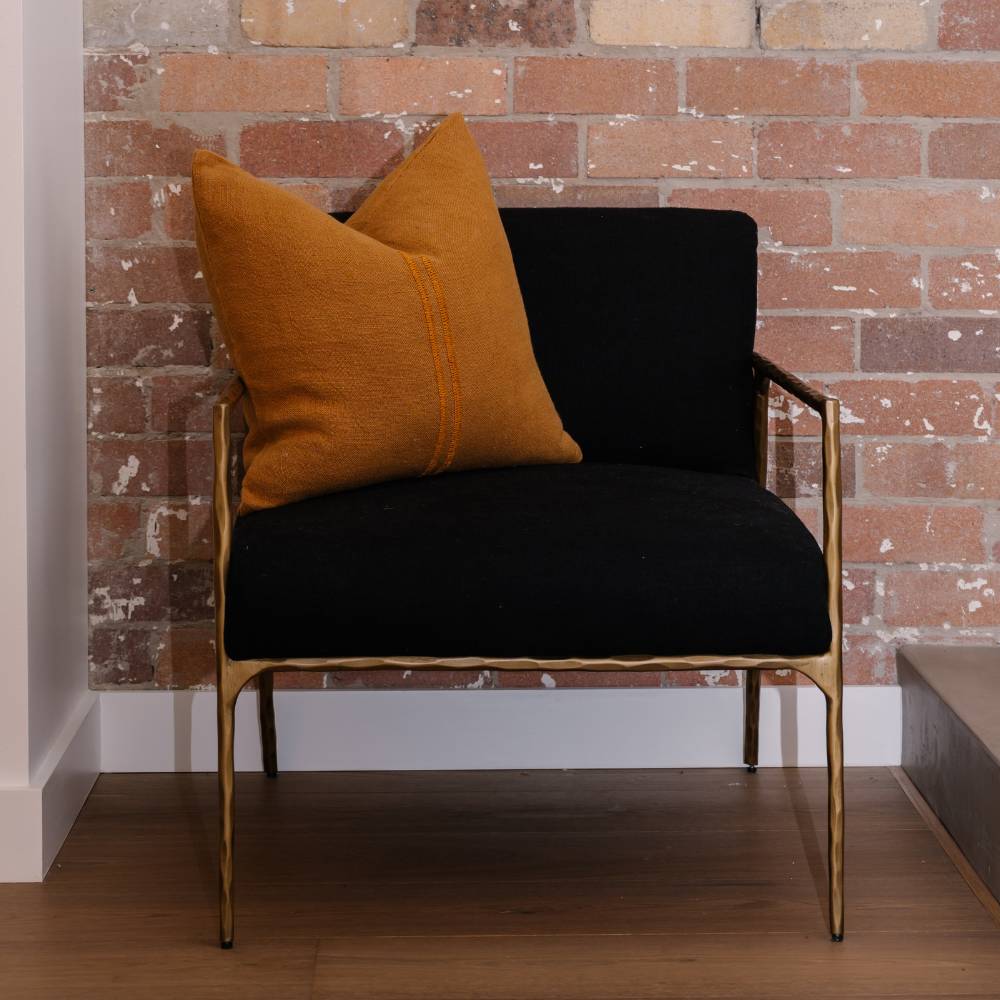 Orion Linen Cushion - Mustard/Mustard | Luxury home decor and furniture by Home Decor & Co