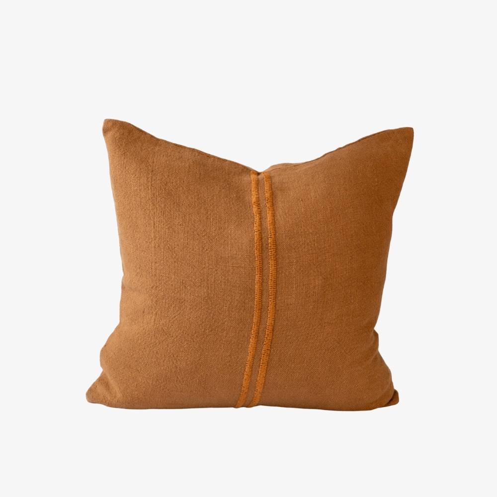 Orion Linen Cushion - Mustard/Mustard | Luxury home decor and furniture by Home Decor & Co
