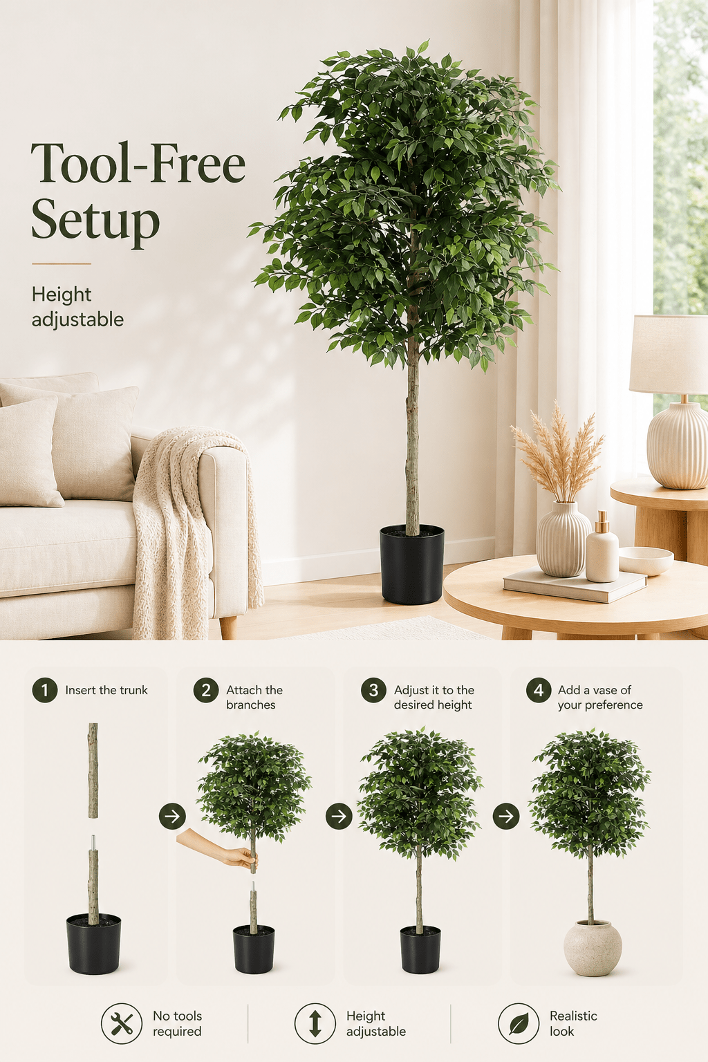 Artificial Ficus Tree 180cm High | Luxury home decor and furniture by Home Decor & Co