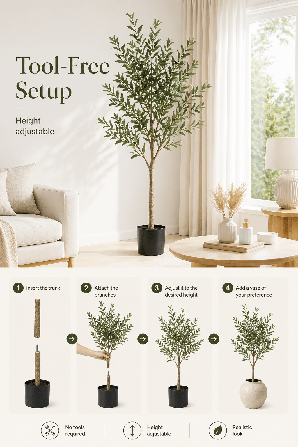 Artificial Olive Tree 155cm High | Luxury home decor and furniture by Home Decor & Co