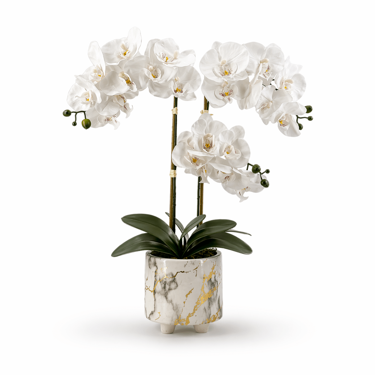 Artificial Orchid in Marble Ceramic Pot 55cm | Luxury home decor and furniture by Home Decor & Co