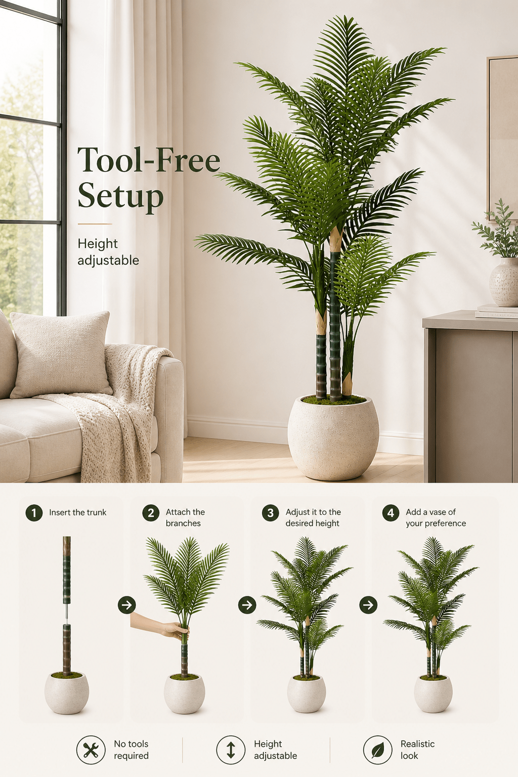 Artificial Palm Tree 180cm High | Luxury home decor and furniture by Home Decor & Co