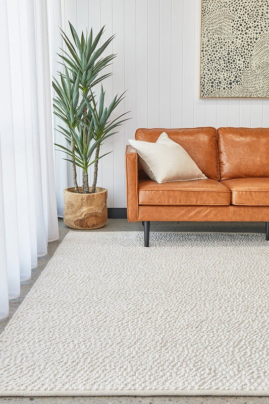 Boucle White Rug, view 2