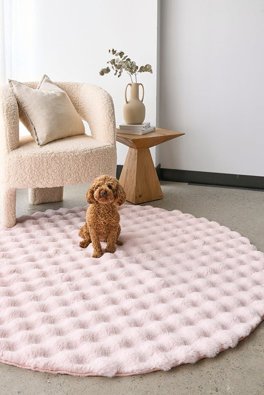 Bubble Blush Round - Machine Washable Rug, view 2