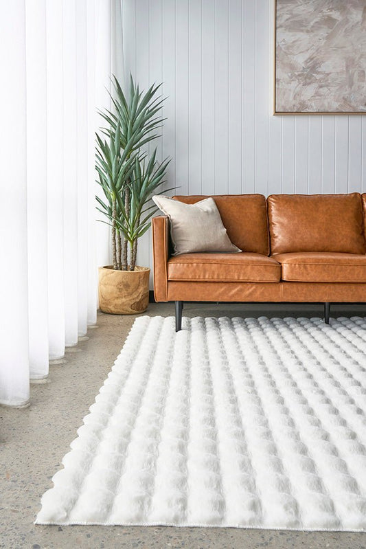 Bubble White - Machine Washable Rug, view 2