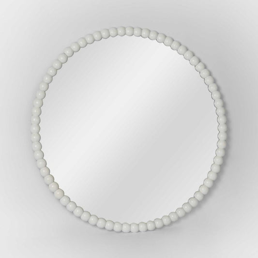 Bobbin Round Mirror White 90cm | Luxury home decor and furniture by Home Decor & Co