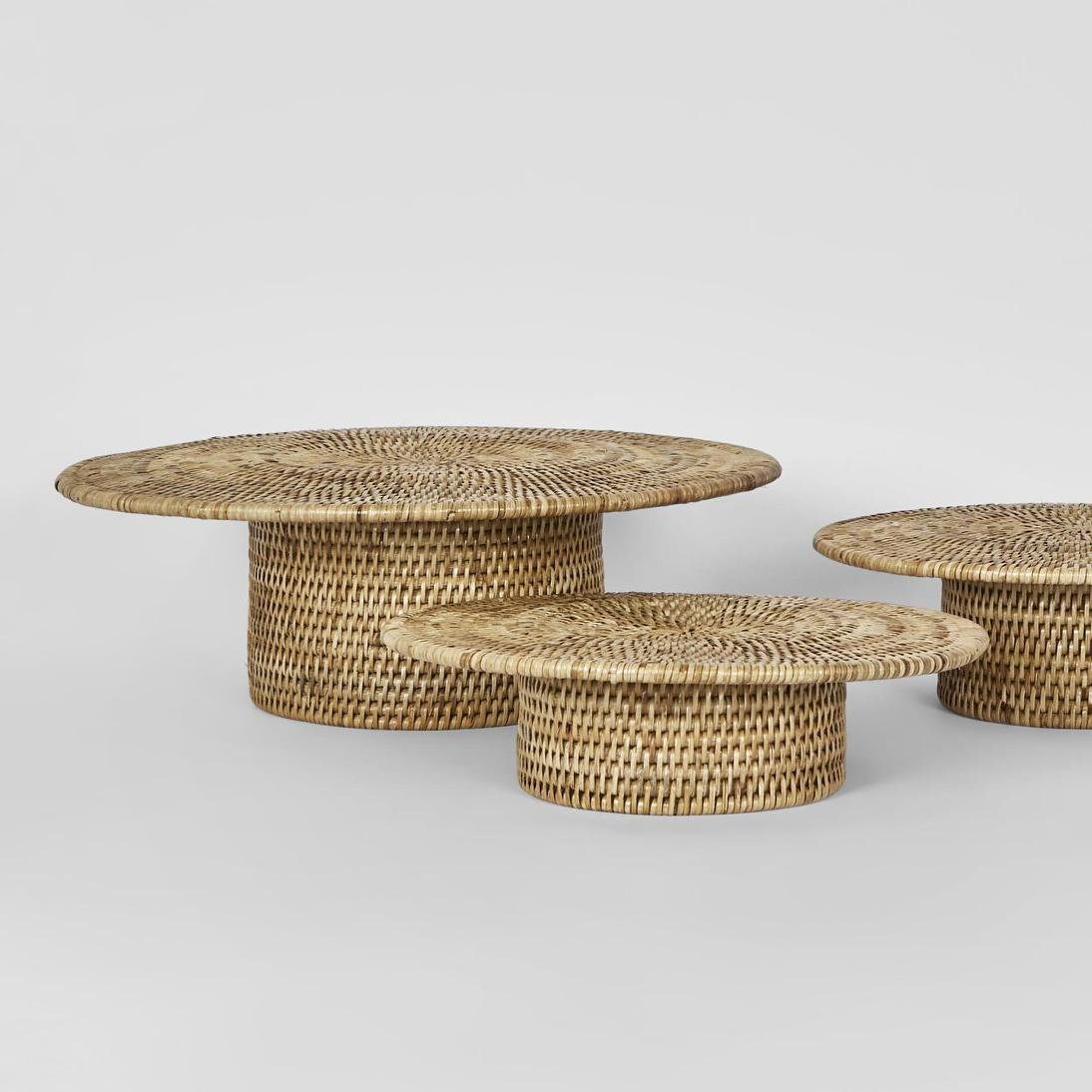Paume Rattan Footed Stand Set 3 Natural | Luxury home decor and furniture by Home Decor & Co