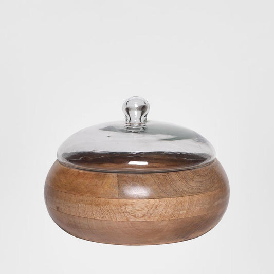 Wood Bowl With Glass Lid SML | Luxury home decor and furniture by Home Decor & Co