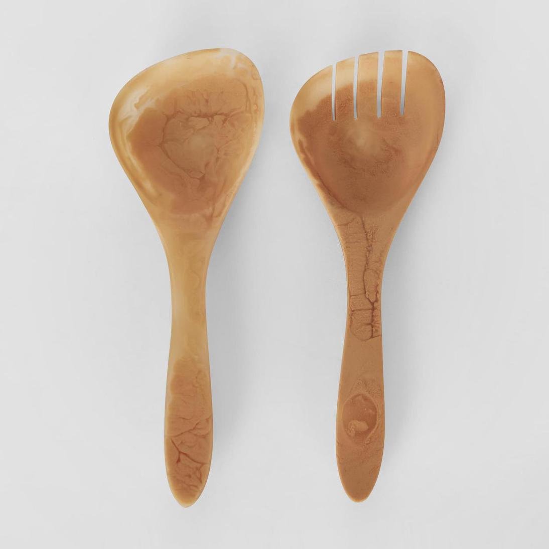IDRA Swirl Resin Salad Servers Peach | Luxury home decor and furniture by Home Decor & Co