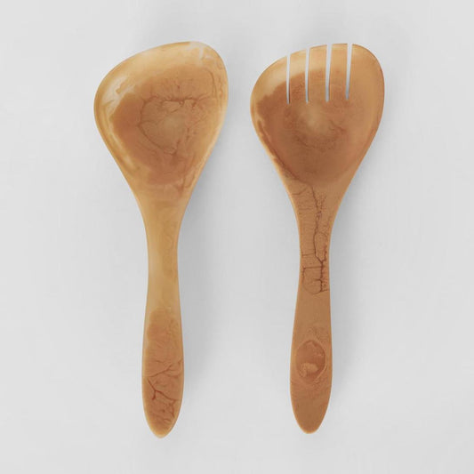 IDRA Swirl Resin Salad Servers Peach | Luxury home decor and furniture by Home Decor & Co