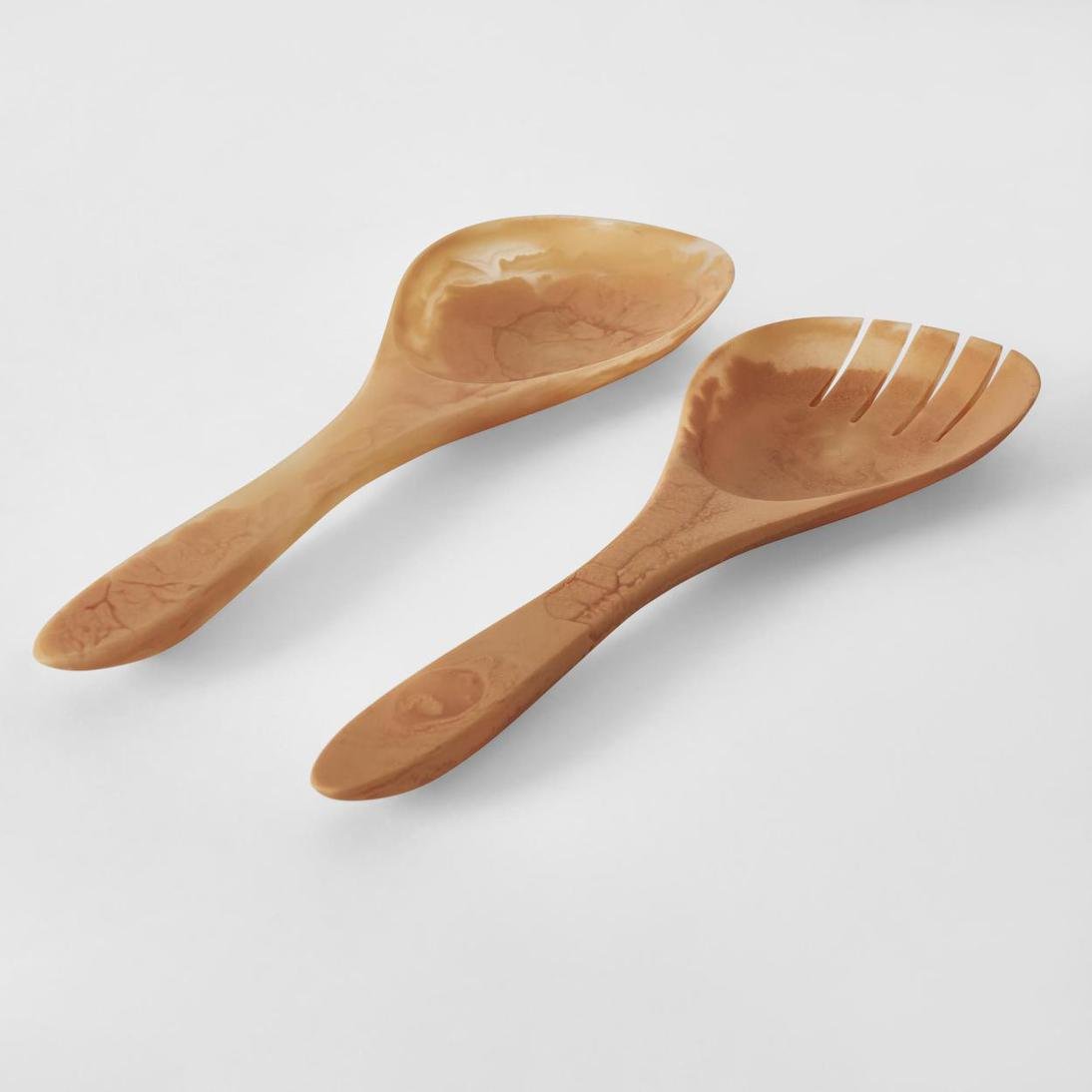 IDRA Swirl Resin Salad Servers Peach | Luxury home decor and furniture by Home Decor & Co