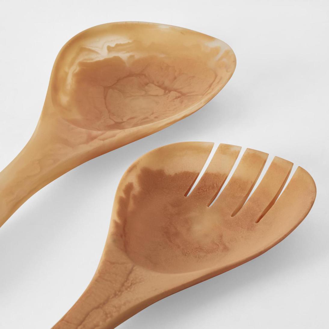 IDRA Swirl Resin Salad Servers Peach | Luxury home decor and furniture by Home Decor & Co