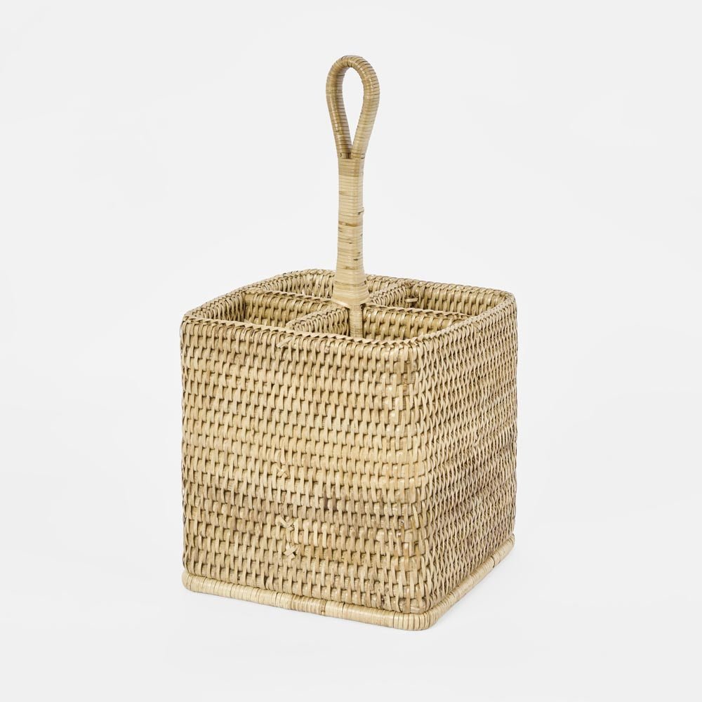 Paume Rattan Cutlery Tall Caddy Natural | Luxury home decor and furniture by Home Decor & Co
