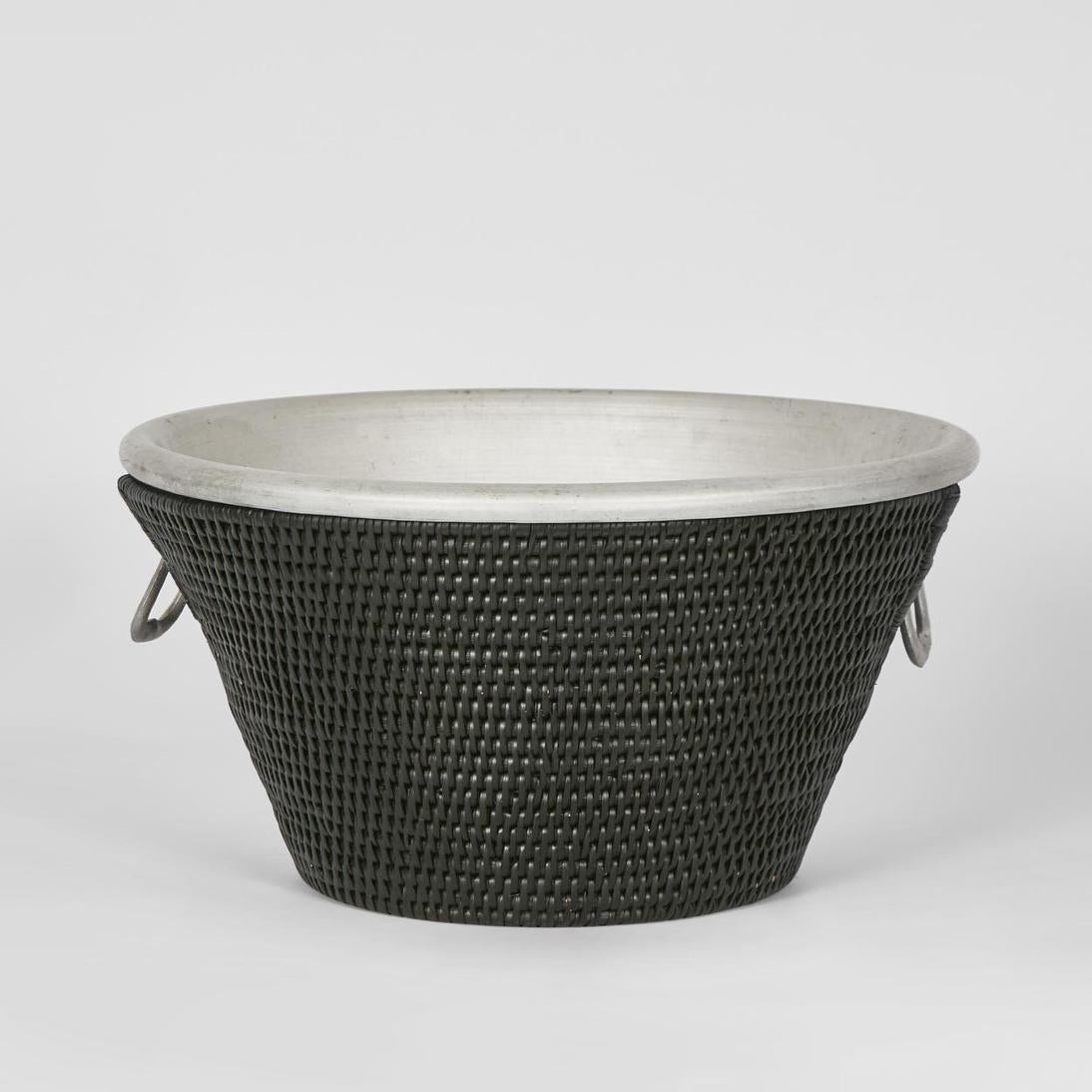 Paume Rattan Drinks Cooler Black | Luxury home decor and furniture by Home Decor & Co