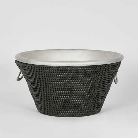 Paume Rattan Drinks Cooler Black | Luxury home decor and furniture by Home Decor & Co