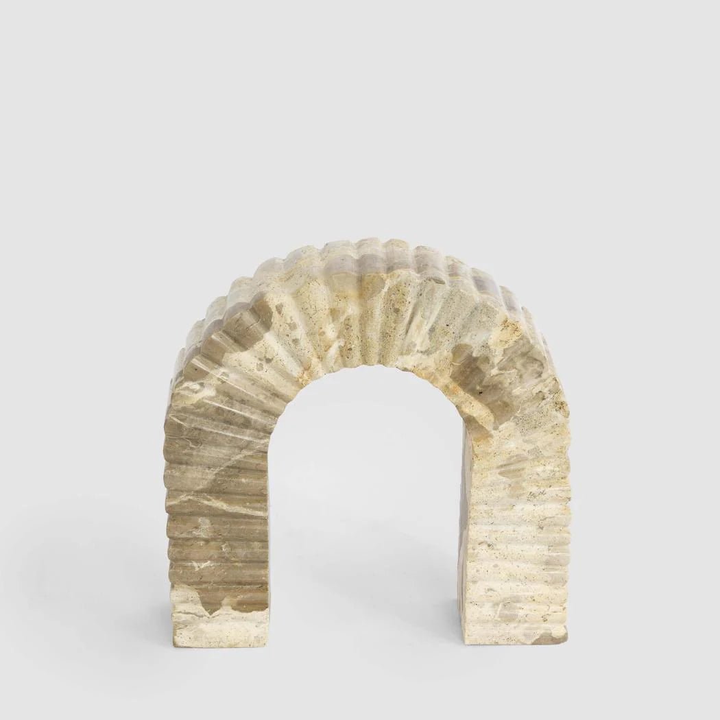 Oro Arch Sculpture Butterscotch Marble | Luxury home decor and furniture by Home Decor & Co