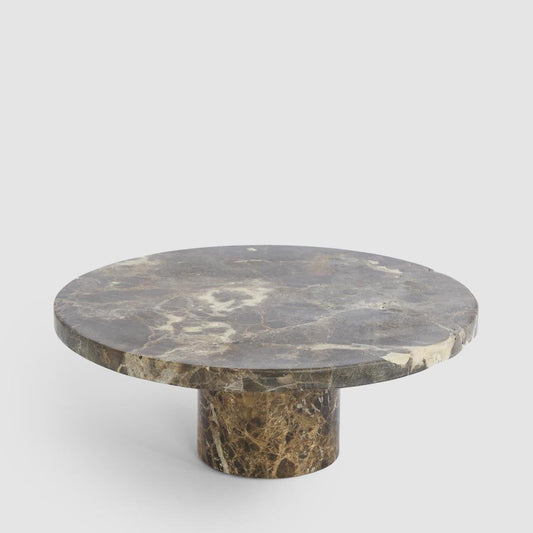 Oro Cake Stand Dark Emperador Marble | Luxury home decor and furniture by Home Decor & Co