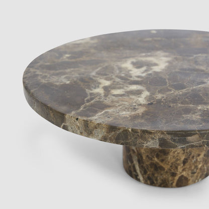 Oro Cake Stand Dark Emperador Marble, view 2