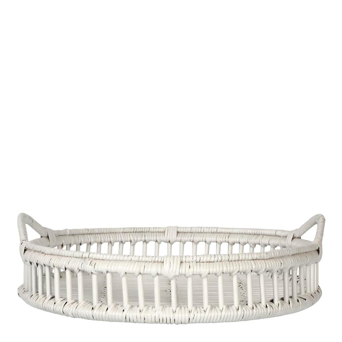Trays Rattan Set of 2 Bahama White | Luxury home decor and furniture by Home Decor & Co