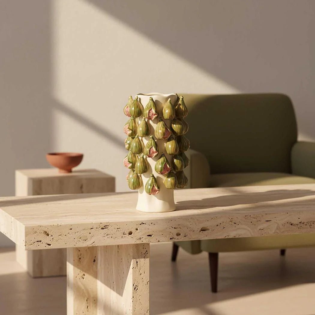 Capri Fig Vase Green & Cream | Luxury home decor and furniture by Home Decor & Co