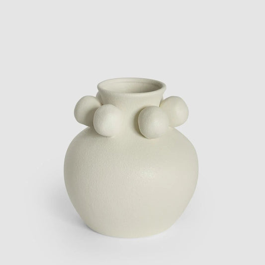 Tiki Round Vase Small White | Luxury home decor and furniture by Home Decor & Co