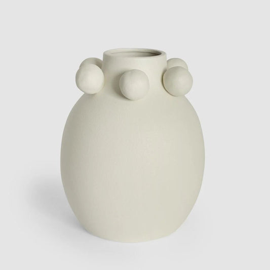 Tiki Round Vase Tall White | Luxury home decor and furniture by Home Decor & Co