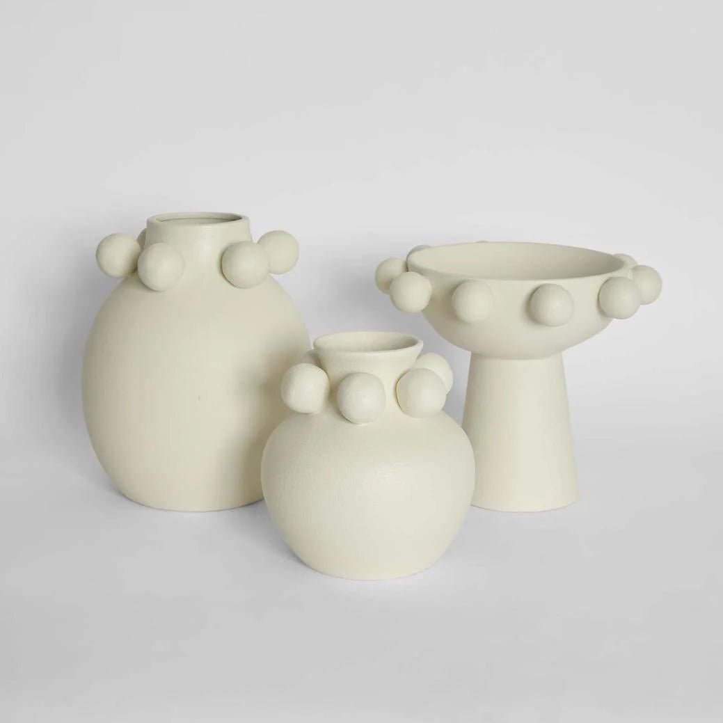 Tiki Round Vase Tall White | Luxury home decor and furniture by Home Decor & Co