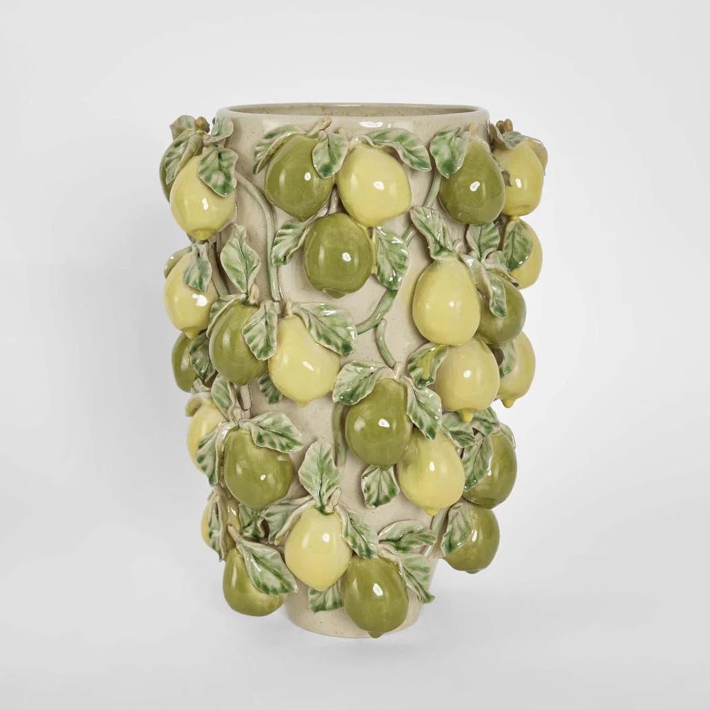 Pear Tall Vase Green & Yellow | Luxury home decor and furniture by Home Decor & Co