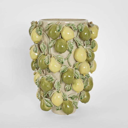 Pear Tall Vase Green & Yellow | Luxury home decor and furniture by Home Decor & Co