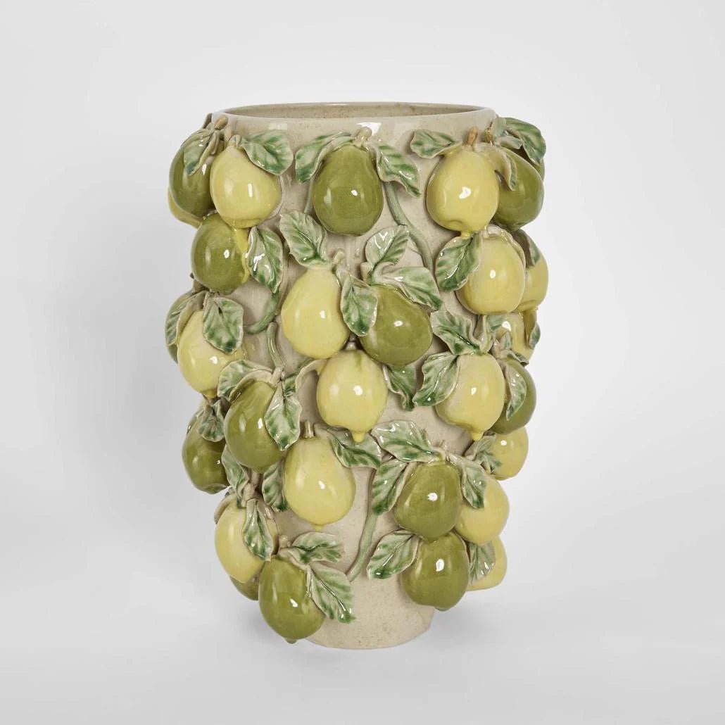 Pear Tall Vase Green & Yellow | Luxury home decor and furniture by Home Decor & Co