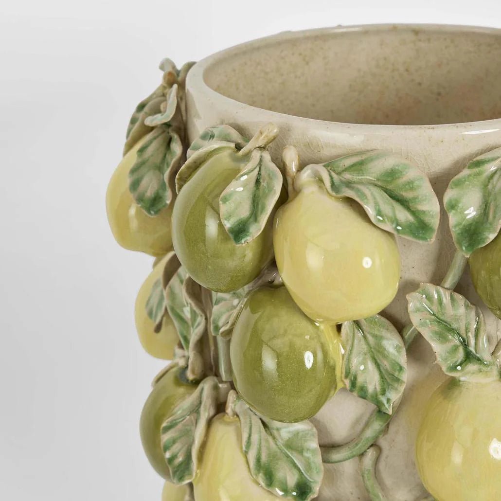 Pear Tall Vase Green & Yellow | Luxury home decor and furniture by Home Decor & Co