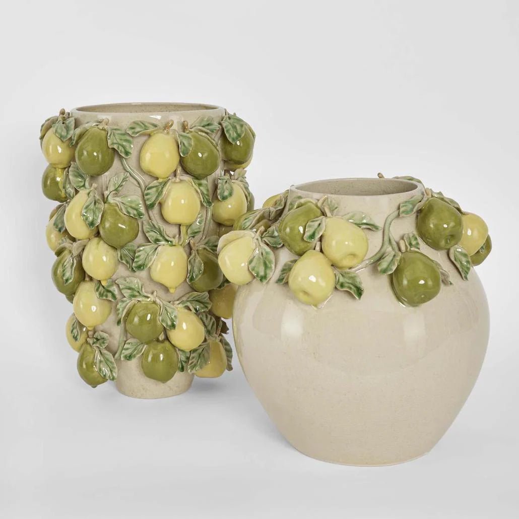 Pear Tall Vase Green & Yellow | Luxury home decor and furniture by Home Decor & Co