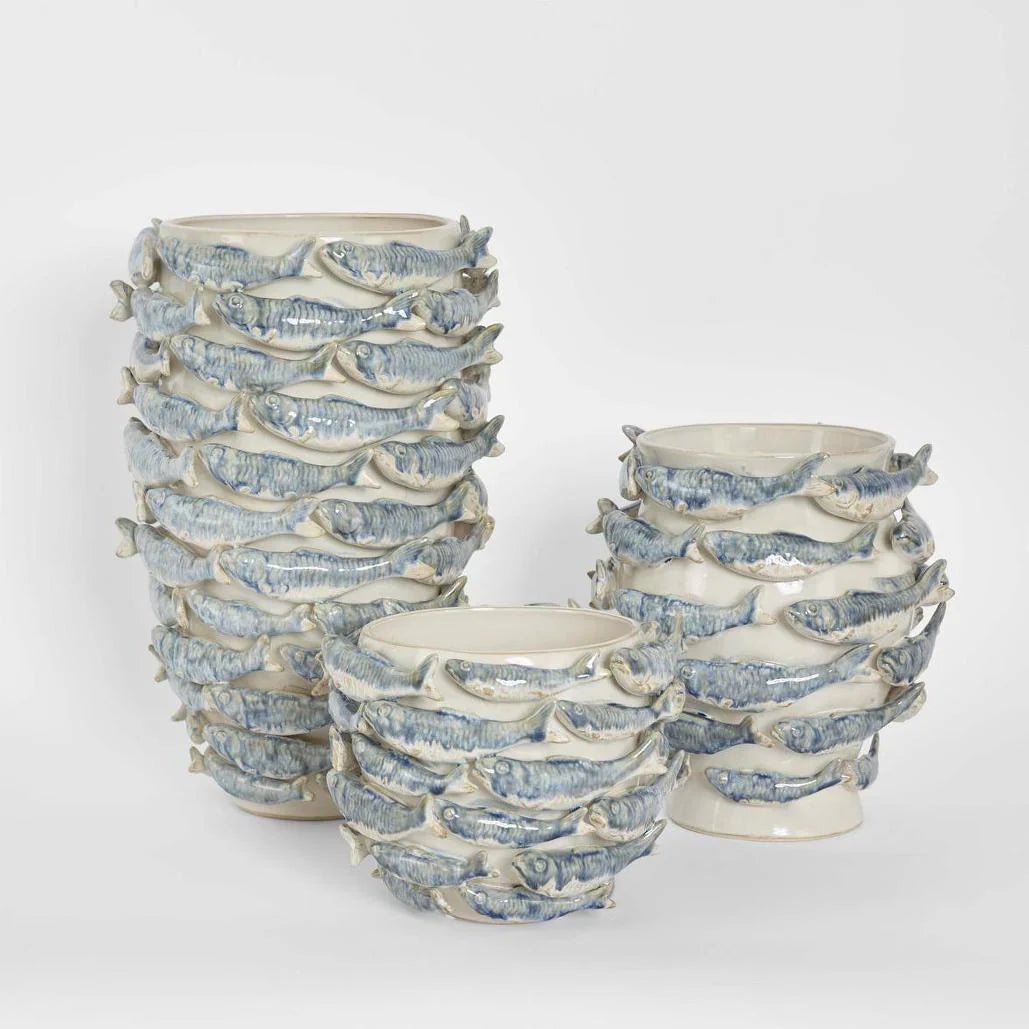 Reef Tall Vase Blue & White | Luxury home decor and furniture by Home Decor & Co