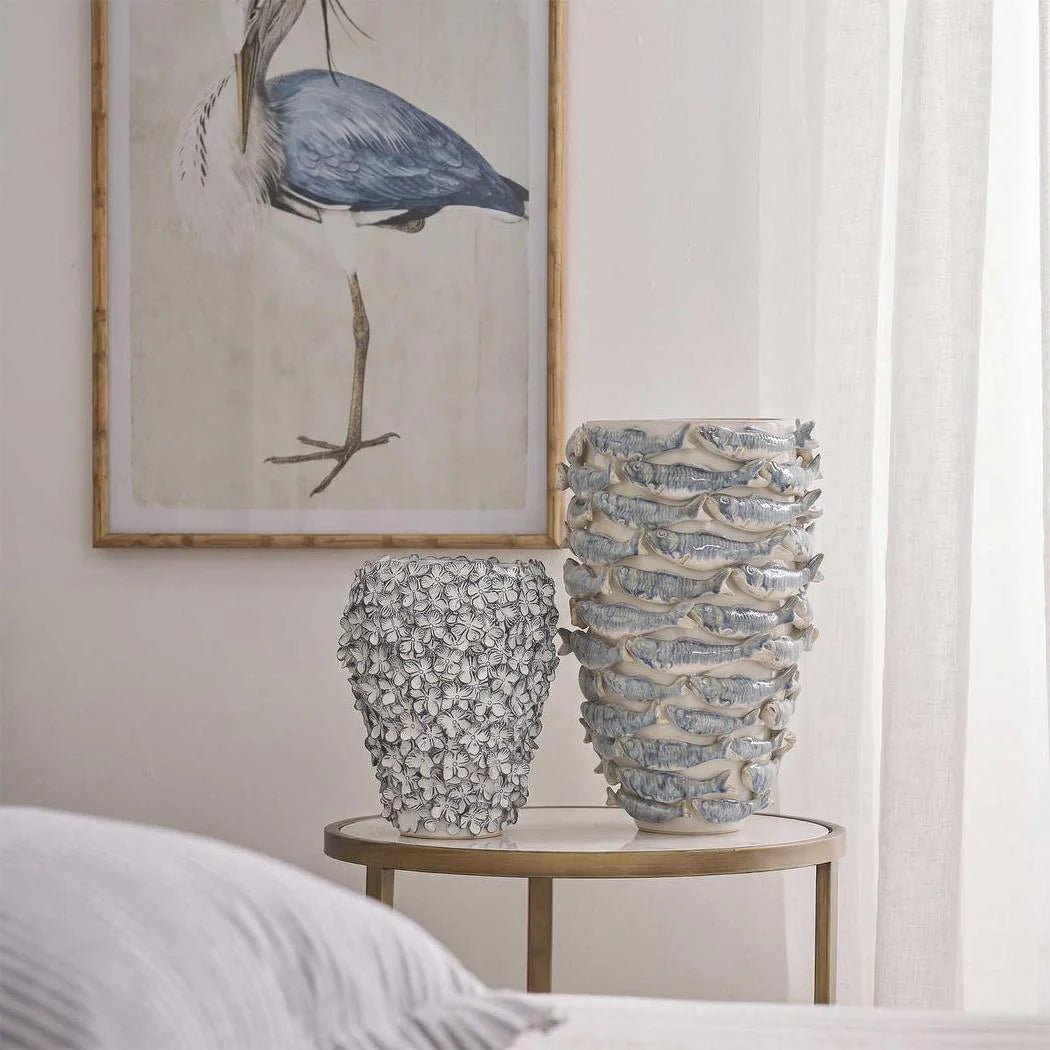 Reef Tall Vase Blue & White | Luxury home decor and furniture by Home Decor & Co