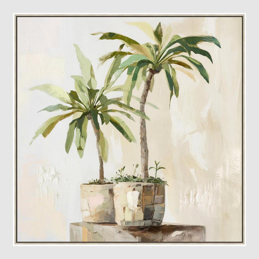 Sunlit Palms Wall Art 82.5 x 82.5cm | Luxury home decor and furniture by Home Decor & Co
