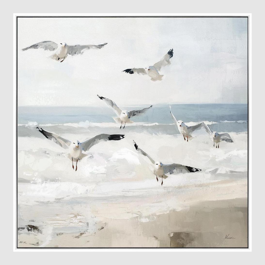 Seaside Flight Wall Art 82.5 x 82.5cm | Luxury home decor and furniture by Home Decor & Co