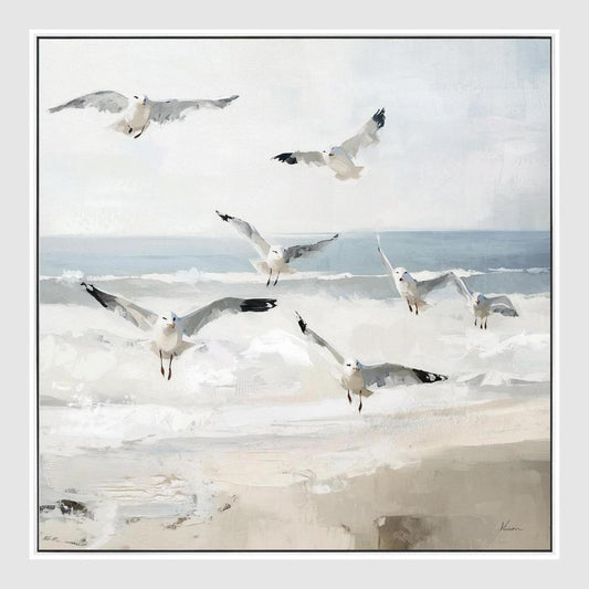 Seaside Flight Wall Art 82.5 x 82.5cm | Luxury home decor and furniture by Home Decor & Co