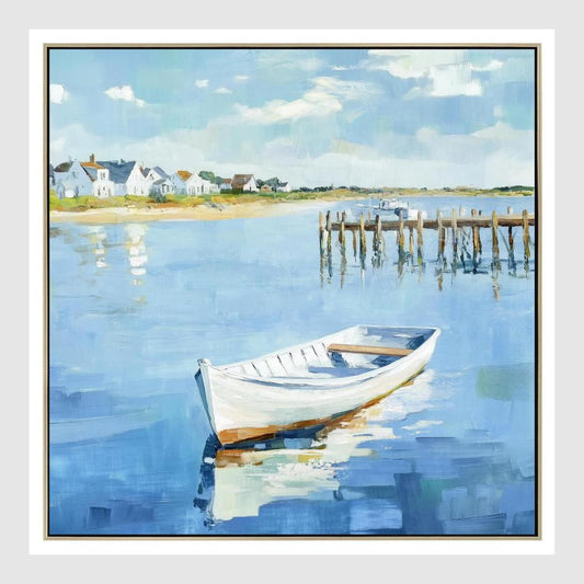 Harbour Stillness Wall Art 62.5 x 62.5cm | Luxury home decor and furniture by Home Decor & Co
