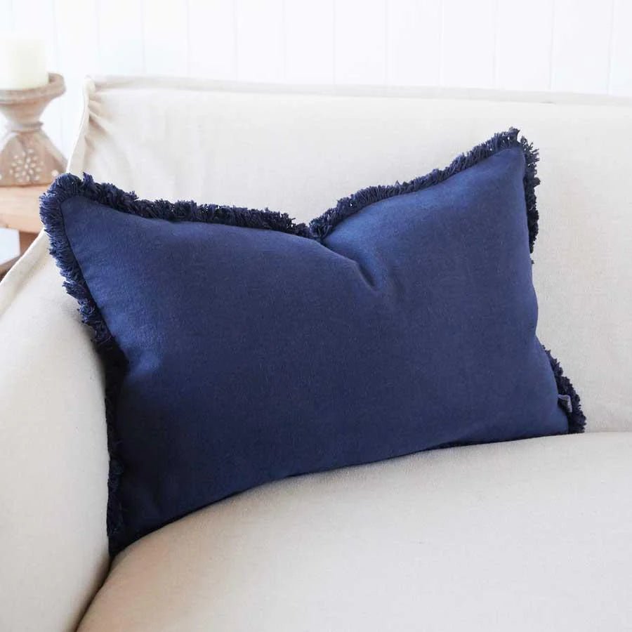 Luca® Linen Cushion - Navy | Luxury home decor and furniture by Home Decor & Co