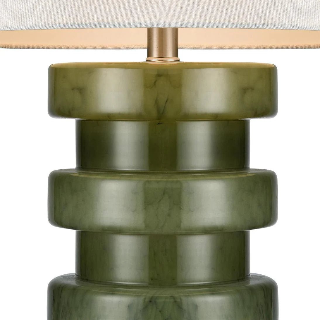 Remy Green Glass Table Lamp & White Shade | Luxury home decor and furniture by Home Decor & Co