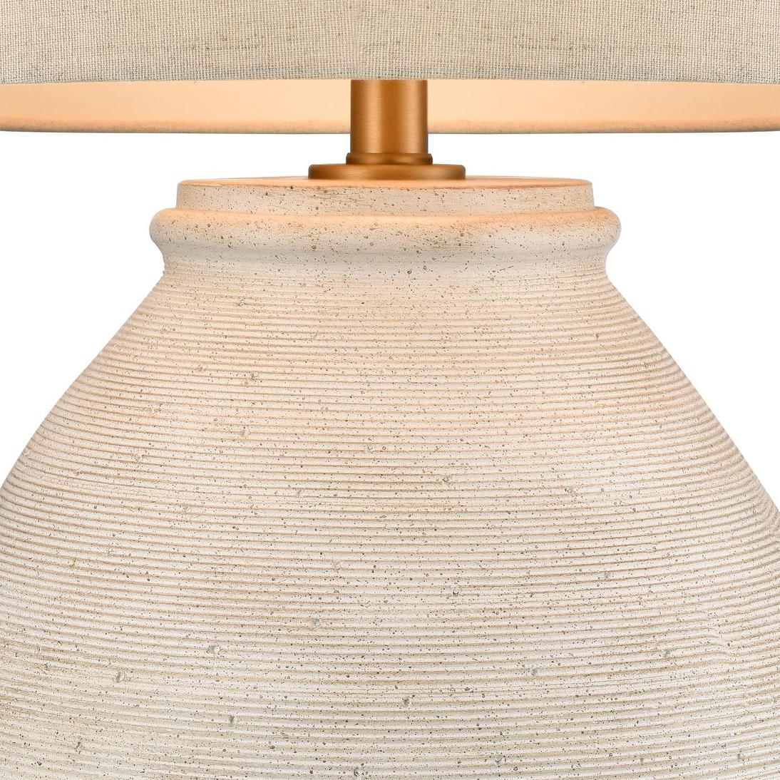 Forbes White Sandstone Table Lamp & Linen Shade | Luxury home decor and furniture by Home Decor & Co