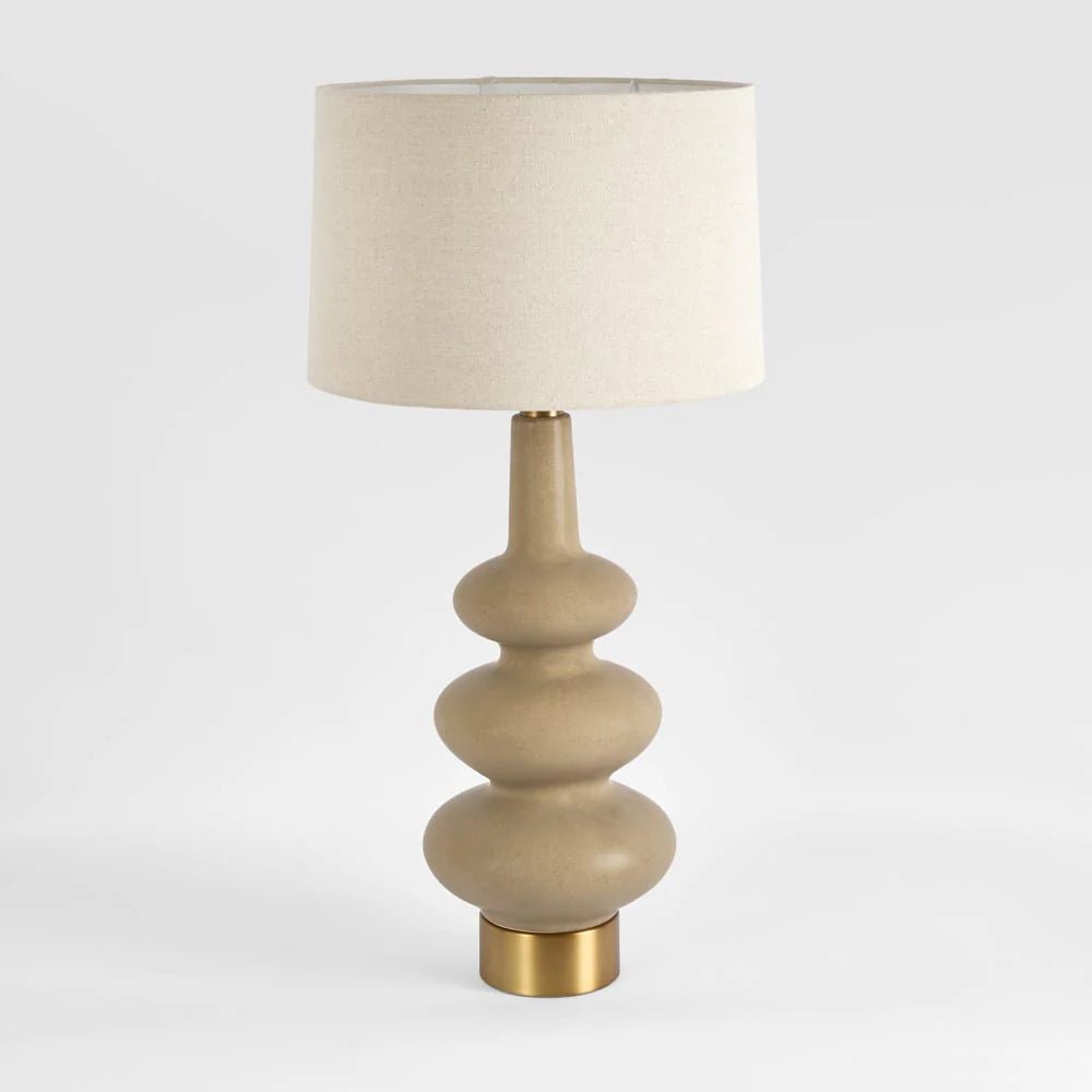 Linden Sandstone Table Lamp & Linen Shade | Luxury home decor and furniture by Home Decor & Co