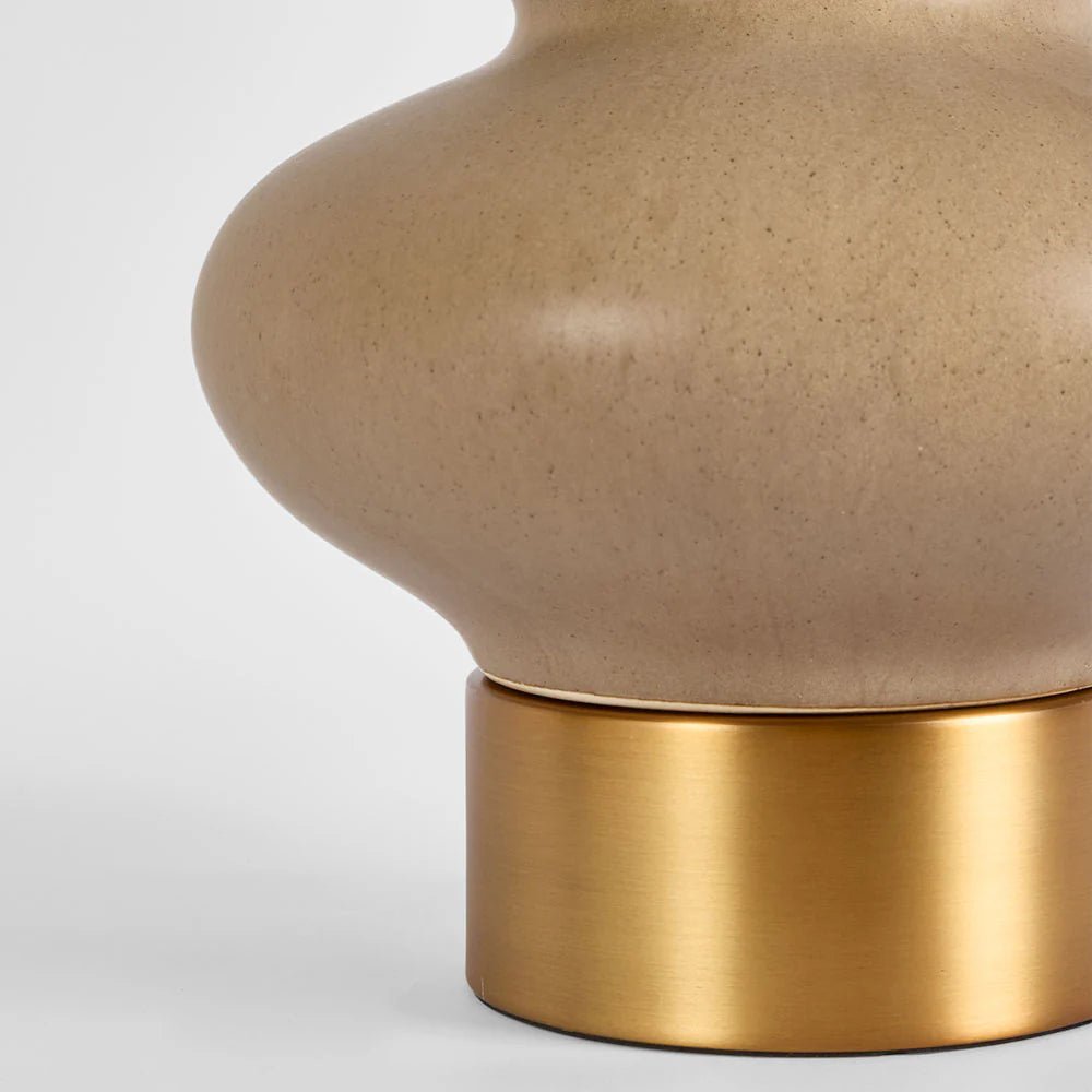 Linden Sandstone Table Lamp & Linen Shade | Luxury home decor and furniture by Home Decor & Co