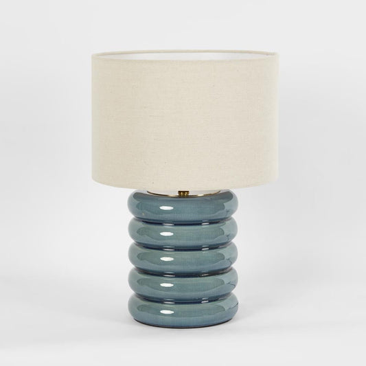 Bentley Blue Table Lamp & Linen Shade | Luxury home decor and furniture by Home Decor & Co